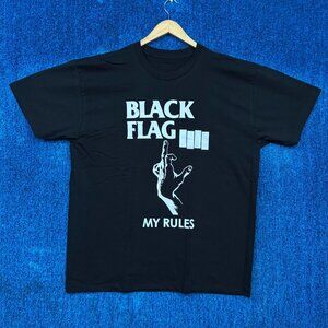 Black Flag “My Rules” Rock Band Graphic T-Shirt Size XL
